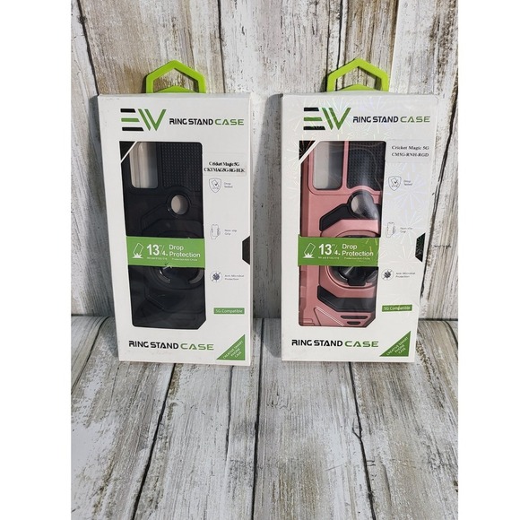 Cricket Magic 5G Phone Case EW Ring Stand Shockproof Protective Cover Quility 2 - Picture 1 of 5